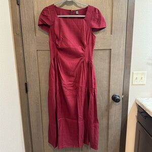 SHEIN Burgundy Midi Dress